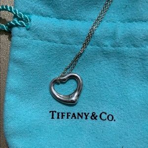 Tiffany Elsa Peretti Open Heart Necklace 16 mm
